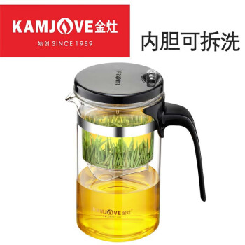 金灶（KAMJOVE）飘逸杯可拆洗耐热玻璃泡茶壶按压式冲茶器 花茶壶茶水分离 TP-160（500ml）