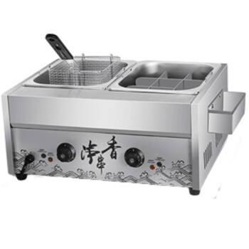 苏勒 关东煮机器商用电热双缸18格子锅煮面炉串串香设备锅麻辣烫锅   黑色 
