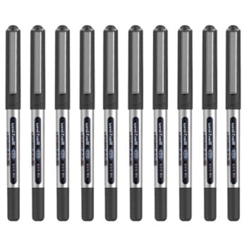 日本UNI三菱 UB-150签字笔可透视中性笔 大容量一次性签字笔 直注式水笔 黑色0.5mm 10支装