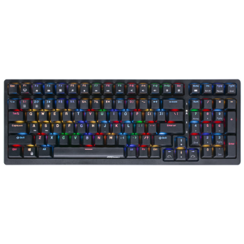 RK98 机械键盘有线键盘游戏键盘100键98配列RGB背光电脑键盘热插拔键线分离黑色青轴