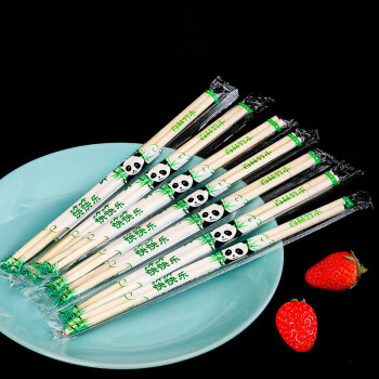 鹭科 一次性筷子100双独立包装家用野营卫生竹筷 方便筷碗筷餐具