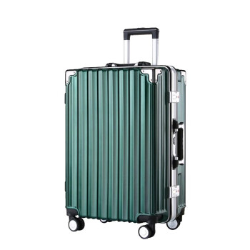 楚戎 拉杆箱行李箱万向轮密码锁防划20英寸铝框拉杆旅行李箱 20英寸绿色