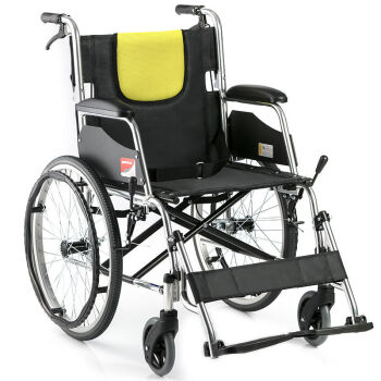 鱼跃h053c轮椅铝合金轮椅轻便折叠双刹可折背型家用老人轮椅车