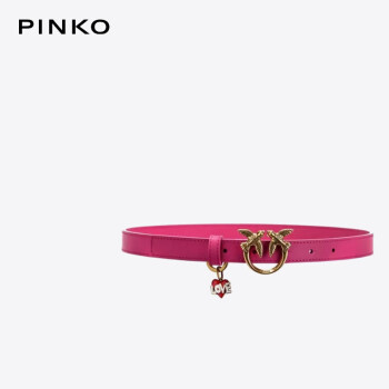 PINKO 女士平滑扣吊坠装饰腰带2cm100143A0R9 玫红色 S