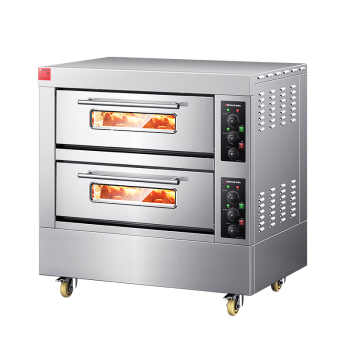 德玛仕（DEMASHI）大型烘焙烤箱商用披萨面包蛋糕烤全鸡烤鸡翅烤鱼商用烤炉电烤箱两层四盘 DMS-DKX-204J-J1