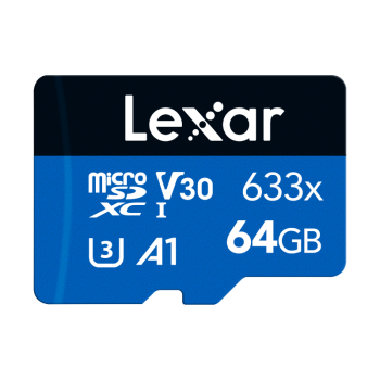 雷克沙（Lexar）64GB TF（MicroSD）存储卡 C10 U3 V30 A1 高速内存卡 读速100MB/s 持久稳定（633x）
