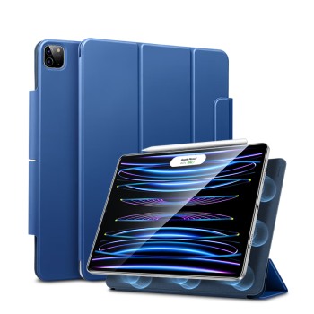 亿色适用于ipad pro11保护套2022/21/20苹果平板电脑保护壳11英寸磁吸平板支架轻薄便携防摔带搭扣皮套蓝色