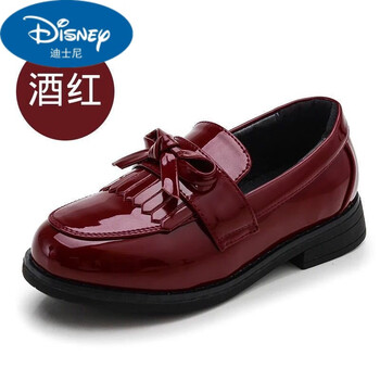 (disney)迪士尼儿童皮鞋女童公主鞋春秋2021新款英伦风中大童软底黑色