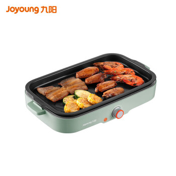 九阳（Joyoung）电烧烤炉JK4025-VK121家用1200W大功率大火力电烤盘烤肉机煎烤机烤串机 绿色