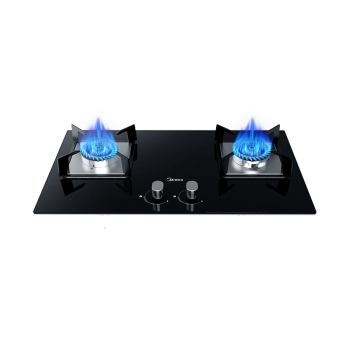 美的（Midea）燃气灶液化气 双灶具 家用5.0kW猛火灶台嵌两用 钢玻面板 一级能效 以旧换新JZY-Q230B