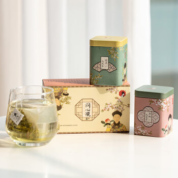 茶颜悦色 花果茶 同心瓶/方罐茶桂花&蜜桃乌龙冷泡茶包 1盒装16枚40g 