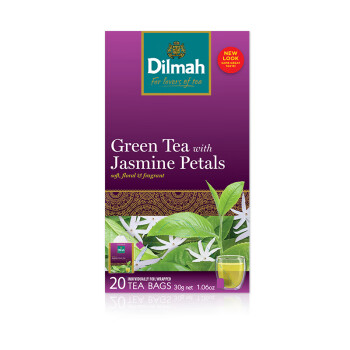 迪尔玛茉莉绿茶(调味茶)锡纸包 20袋*1.5g 茶包 斯里兰卡进口