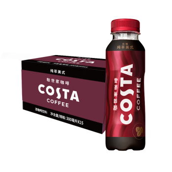 可口可乐 COSTA COFFEE  纯萃美式 浓咖啡饮料 300mlx15瓶 整箱装