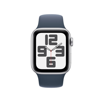Apple/苹果 Watch SE 2023款智能手表GPS+蜂窝款40毫米银色铝金属表壳风暴蓝色运动型表带S/M MRGK3CH/A