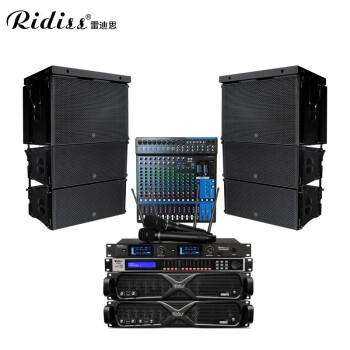 Ridiss 大型线阵音箱双8吋大功率远程婚庆 户外演出专业舞台中小型会议音响 4+2线阵套装