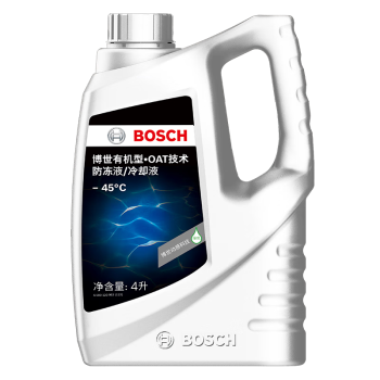 博世（BOSCH）有机型(OAT)发动机冷却液通用型汽车防冻液 冰点-45℃ 4L（绿色）