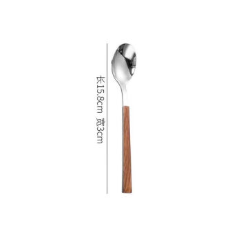 HUKID西餐叉子便携不锈钢餐具 筷子仿木柄家用不锈钢勺子牛排刀