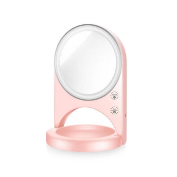 金稻 K·SKIN  LED化妆镜美妆镜台式充电式美容台灯自拍打光灯 KD1001粉色