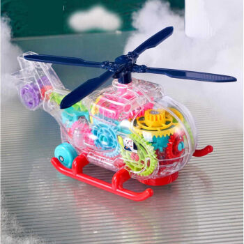 儿童电动飞机抖音同款电动万向直升机玩具电动万向灯光音乐齿轮直升机