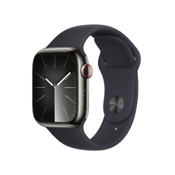 Apple Watch Series 9 智能手表41毫米石墨色不锈钢表壳午夜色运动型表带S/M【蜂窝款】MRM23CH/A