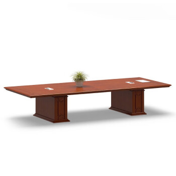 立捷会议桌长桌实木贴皮会议台会议室洽谈桌油漆条形接待桌办公桌1张