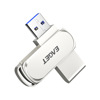 忆捷（EAGET）128GB USB3.2 U盘 F80高速全金属360度旋转电脑车载两用优盘大容量防震抗压办公学生质感十足