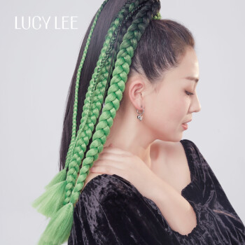 lucy lee霹雳拳击重辫女生假发马尾长发脏辫接发编发嘻哈麻花辫子