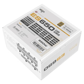 爱国者（aigo）ES650 白色 全模组机箱电脑电源 额定650W（白色模组线/80plus金牌/双CPU供电/全电压）