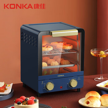 康佳（KONKA）KDKX-1501 电烤箱家用多功能迷你立式小烤箱 15L容量小巧不占地 电烤炉 烘焙箱 干果机 升级款