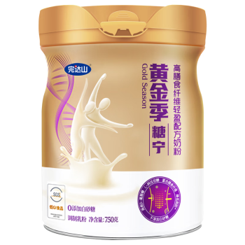 完达山黄金季糖宁 低GI食品 高膳食纤维 0白砂糖添加中老年全家奶粉750g