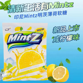 MintZ印尼进口清凉水果味糖果休闲零食清新口气 咸柠檬薄荷味软糖 100g