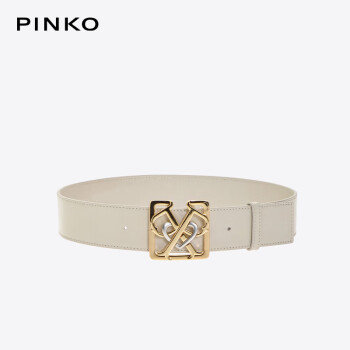 PINKO 女士logo平滑扣腰带4CM1H20T9Y5GB 米白色 S