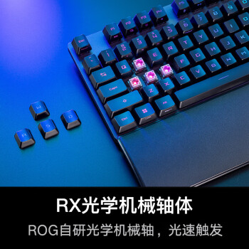 ASUS华硕 ROG游侠2 NX冰暴灰轴PBT版机械键盘有线游戏键盘104键黑色 商用