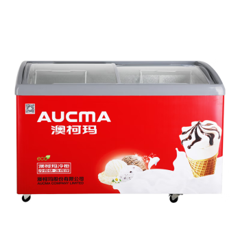 澳柯玛（AUCMA）338升商用多篮筐商用卧式冷柜商超大容量速冻食品弧形玻璃门展示柜雪糕柜 一级能效 SD-338HA