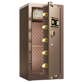 黑石保险柜家用大型办公保险箱入墙入柜全钢防盗 指纹密码咖金色100cm