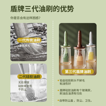 品喻（PINYU）油刷子家用耐高温硅胶油刷带瓶厨房烙饼烧烤烘焙油刷瓶 绿200ml