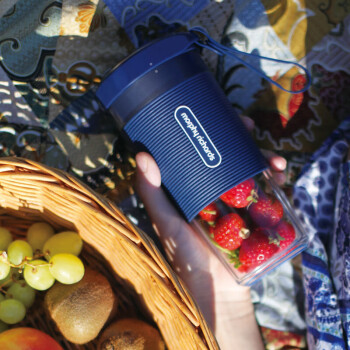 摩飞电器（Morphyrichards）榨汁机 便携式榨汁杯 磁吸充电迷你无线果汁机 料理机随行杯 MR9600 蓝色