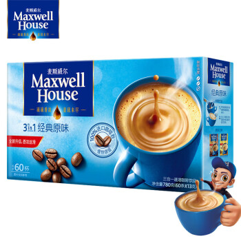 麦斯威尔原味咖啡速溶三合一咖啡780g（60条装）