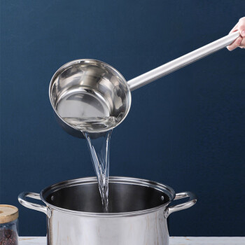 佳驰不锈钢长柄水舀子水瓢水勺 厨房家用商用汤勺粥勺口径18cm