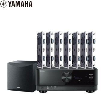 雅马哈（Yamaha）NS-IW760系列 音响 音箱 7.1声道吸顶式家庭影院 背景音乐蓝牙音响（9件套）RX-V6A功放