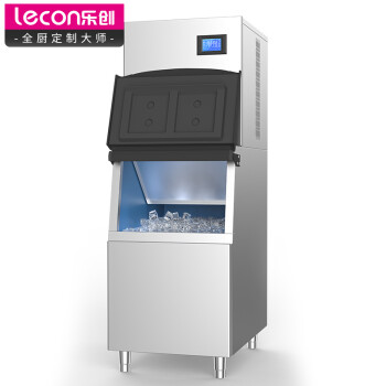 乐创(lecon)制冰机商用奶茶店大型冰块机酒吧KTV冷饮店全自动方冰 182冰格 KK400