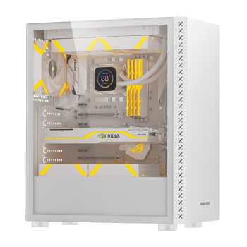 金河田（Golden field）预见 DB01 白色 钢化玻璃侧透 宽体台式电脑主机箱 支持ATX大主板/8风扇位/240冷排