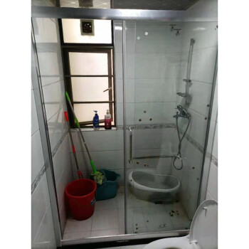 厕所卫生间干湿分离浴室卫生间玻璃隔断家用浴屏淋浴房干湿分离卫生间