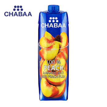 泰国原装进口 芭提娅(CHABAA)100%桃芒果汁1L 芭提雅混合果汁饮料