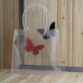 Ywbag透明方形盆栽袋子鲜花礼盒包装袋皮管手提袋子塑料袋现货 33*33*33