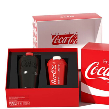 格沵 可口可乐 咖啡杯套装礼盒 颜色随机 礼盒装390ml+590ml 不支持零售 起订量10套