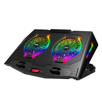 酷睿冰尊（ICE COOREL）N10 笔记本散热器底座游戏本手提电脑可调速屏显排风扇支架17.3英寸散热垫带RGB灯