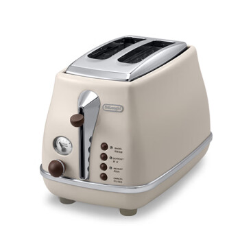 德龙（Delonghi）复古面包机 多士炉 不锈钢内胆烤吐司机 家用多功能CTO2003.VBG 奶油白