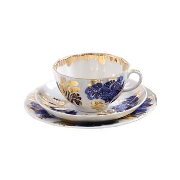 俄皇（Lomonosov）咖啡杯马克杯红茶杯碟套装 金色花园系列 一杯二碟