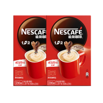 雀巢（Nestle）速溶咖啡粉1+2原味低糖微研磨三合一冲调90条*2黄凯胡明昊推荐